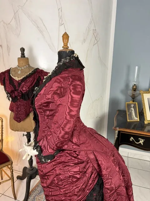 Burgundy Evening and Afternoon Dress, ca. 1880