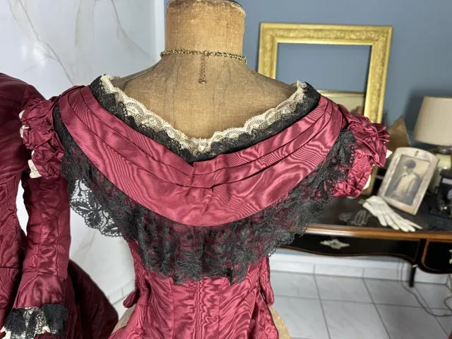 Burgundy Evening and Afternoon Dress, ca. 1880