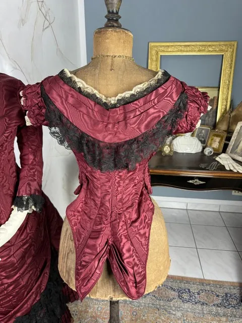 Burgundy Evening and Afternoon Dress, ca. 1880