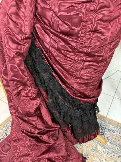Burgundy Evening and Afternoon Dress, ca. 1880