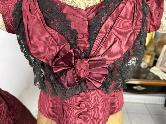 Burgundy Evening and Afternoon Dress, ca. 1880