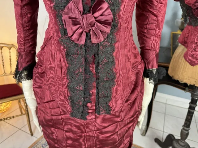Burgundy Evening and Afternoon Dress, ca. 1880
