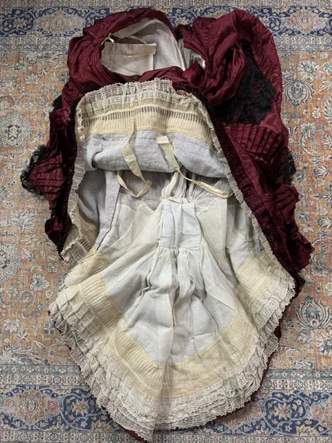 Burgundy Evening and Afternoon Dress, ca. 1880