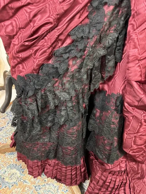 Burgundy Evening and Afternoon Dress, ca. 1880