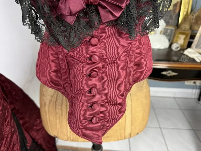 Burgundy Evening and Afternoon Dress, ca. 1880
