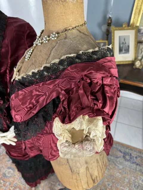 Burgundy Evening and Afternoon Dress, ca. 1880