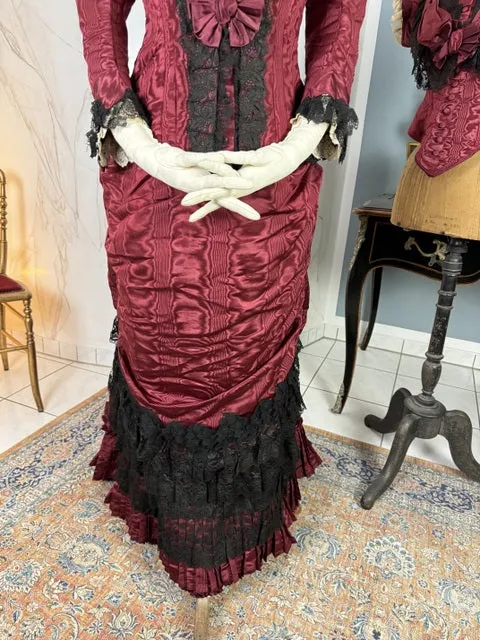 Burgundy Evening and Afternoon Dress, ca. 1880