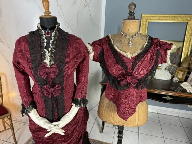 Burgundy Evening and Afternoon Dress, ca. 1880