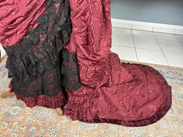 Burgundy Evening and Afternoon Dress, ca. 1880