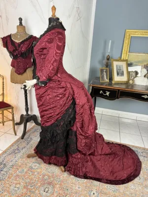 Burgundy Evening and Afternoon Dress, ca. 1880
