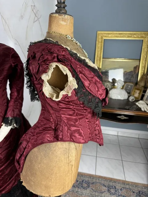 Burgundy Evening and Afternoon Dress, ca. 1880