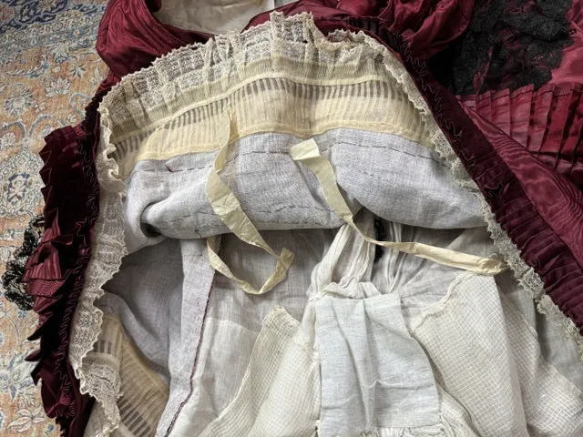 Burgundy Evening and Afternoon Dress, ca. 1880