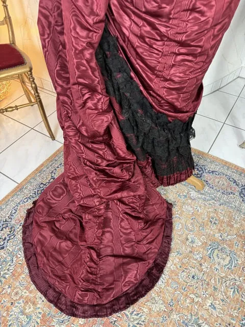 Burgundy Evening and Afternoon Dress, ca. 1880