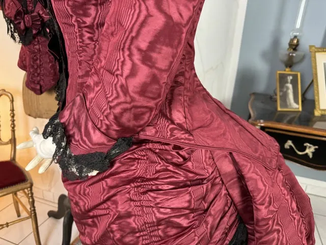 Burgundy Evening and Afternoon Dress, ca. 1880