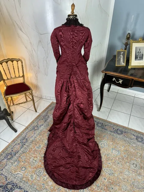 Burgundy Evening and Afternoon Dress, ca. 1880