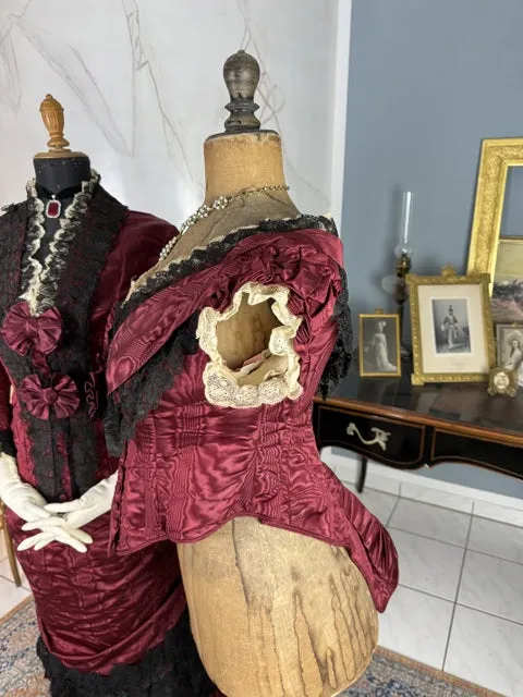 Burgundy Evening and Afternoon Dress, ca. 1880