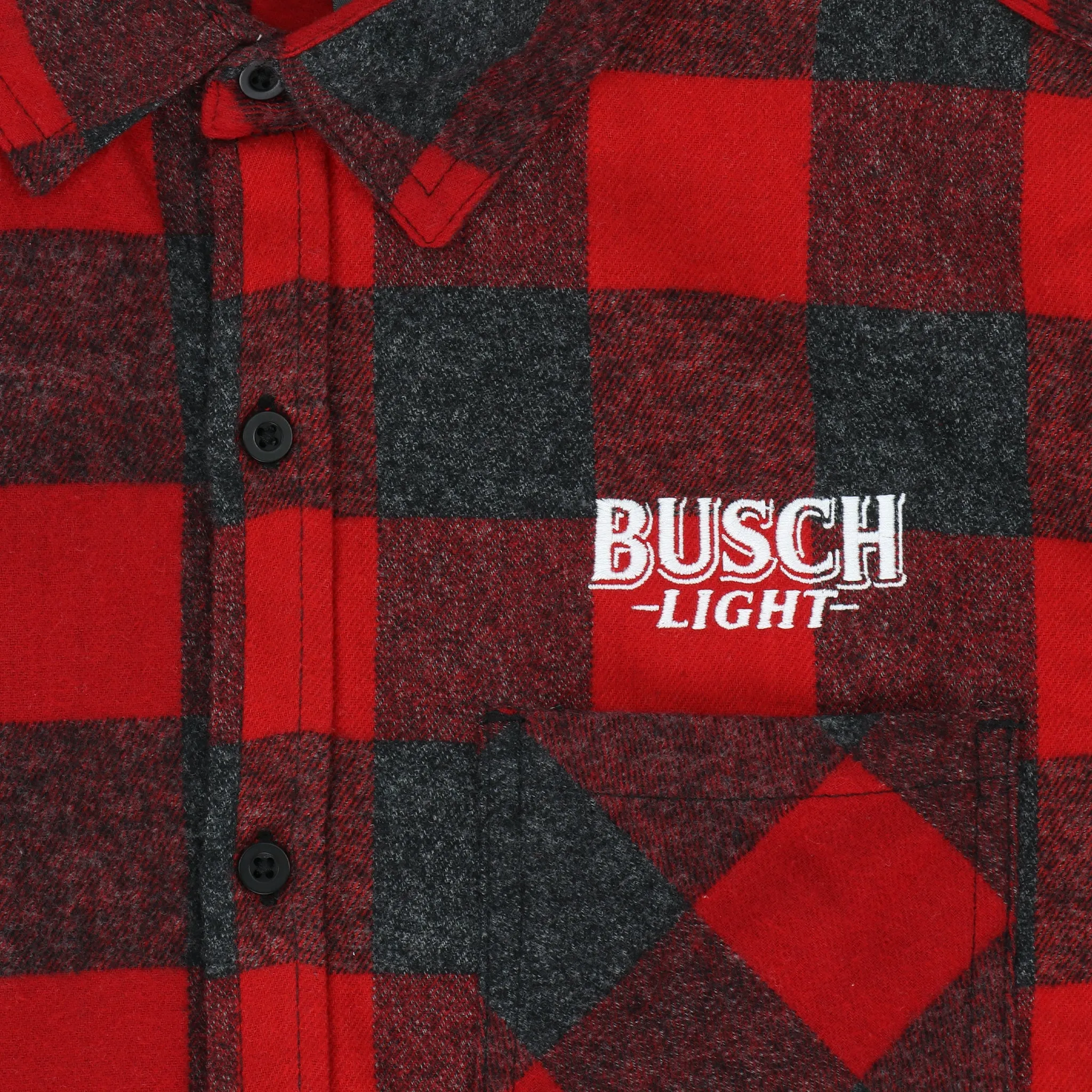 Busch Light Plaid Flannel Shirt