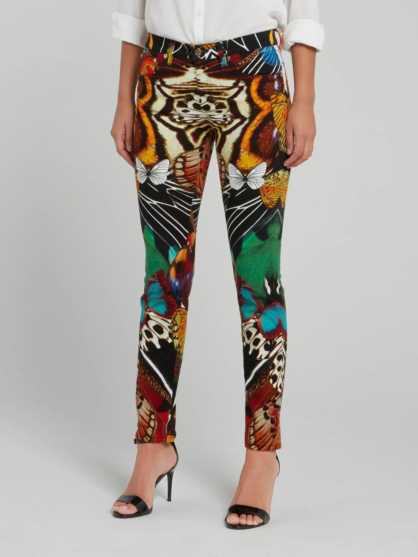 Butterfly Print Skinny Pants