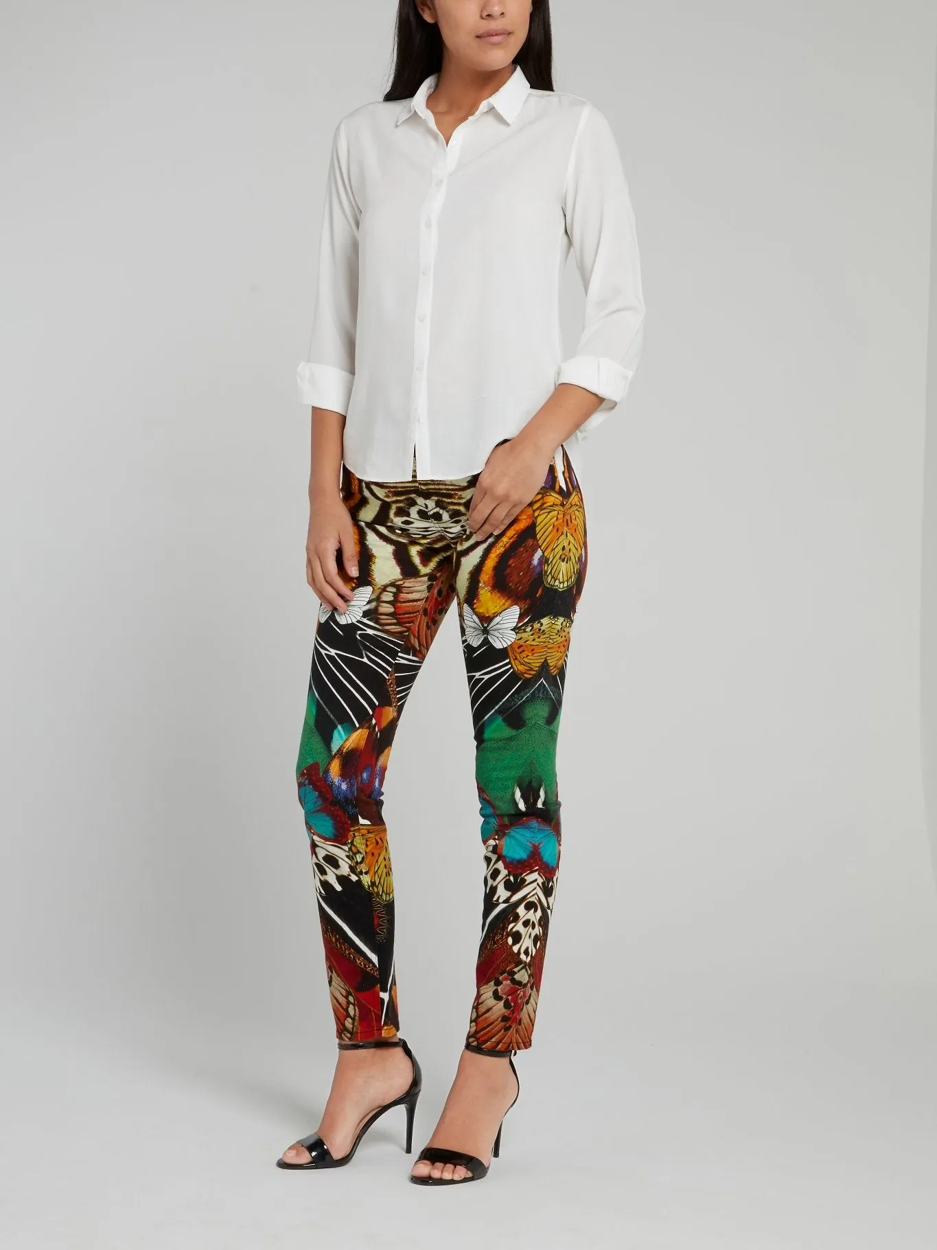 Butterfly Print Skinny Pants