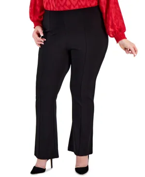 Calvin Klein Womens Plus Size Seamed High-Rise Wide-Leg Pants W2XKX218