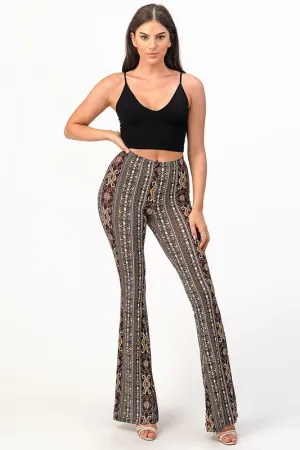 CAMMIE PRINTED FLARE PANTS CHAR