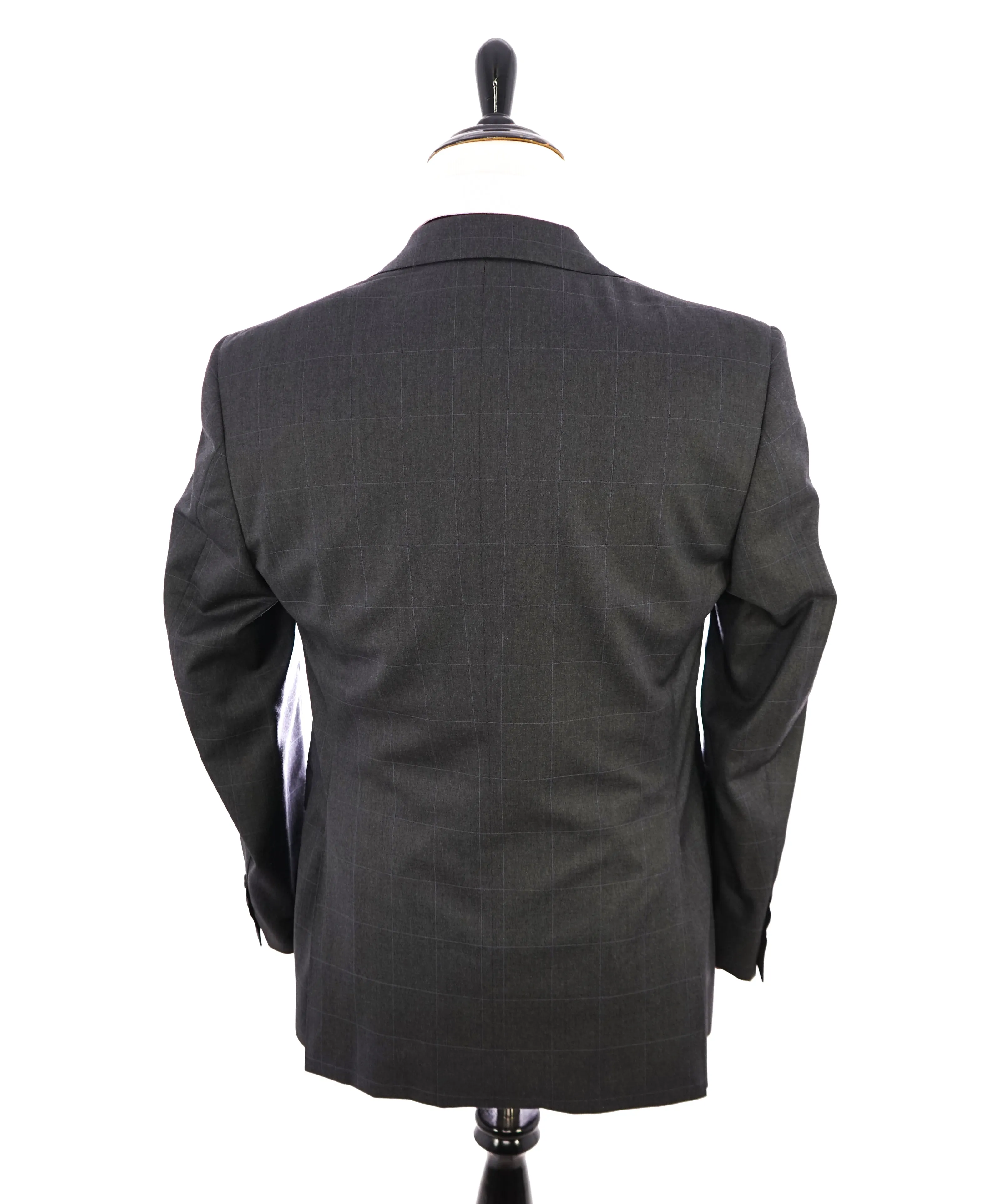 CANALI - Gray Charcoal * Blue Windowpane * Notch Lapel Iconic Suit - 38R