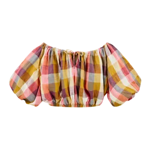 Capri Top in Sunset Plaid