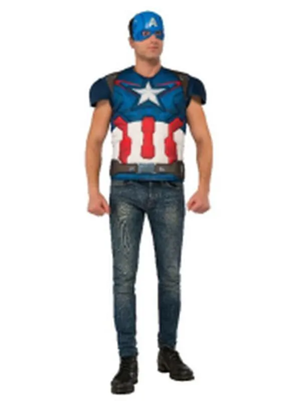 Captain America Costume Top Size Xl