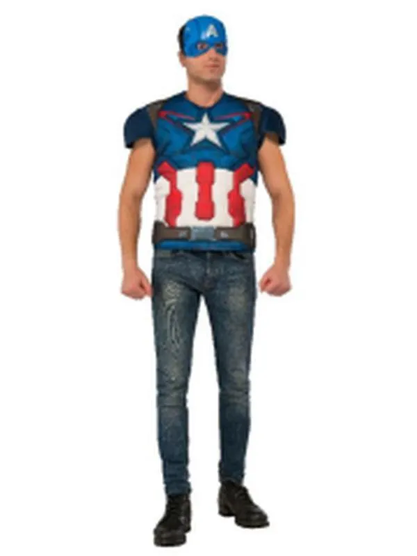 Captain America Costume Top Size Xl