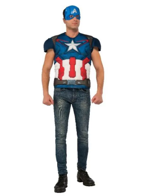 Captain America Costume Top Size Xl