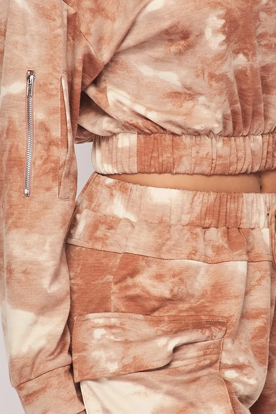 Caramel Acid Wash Jogger Set
