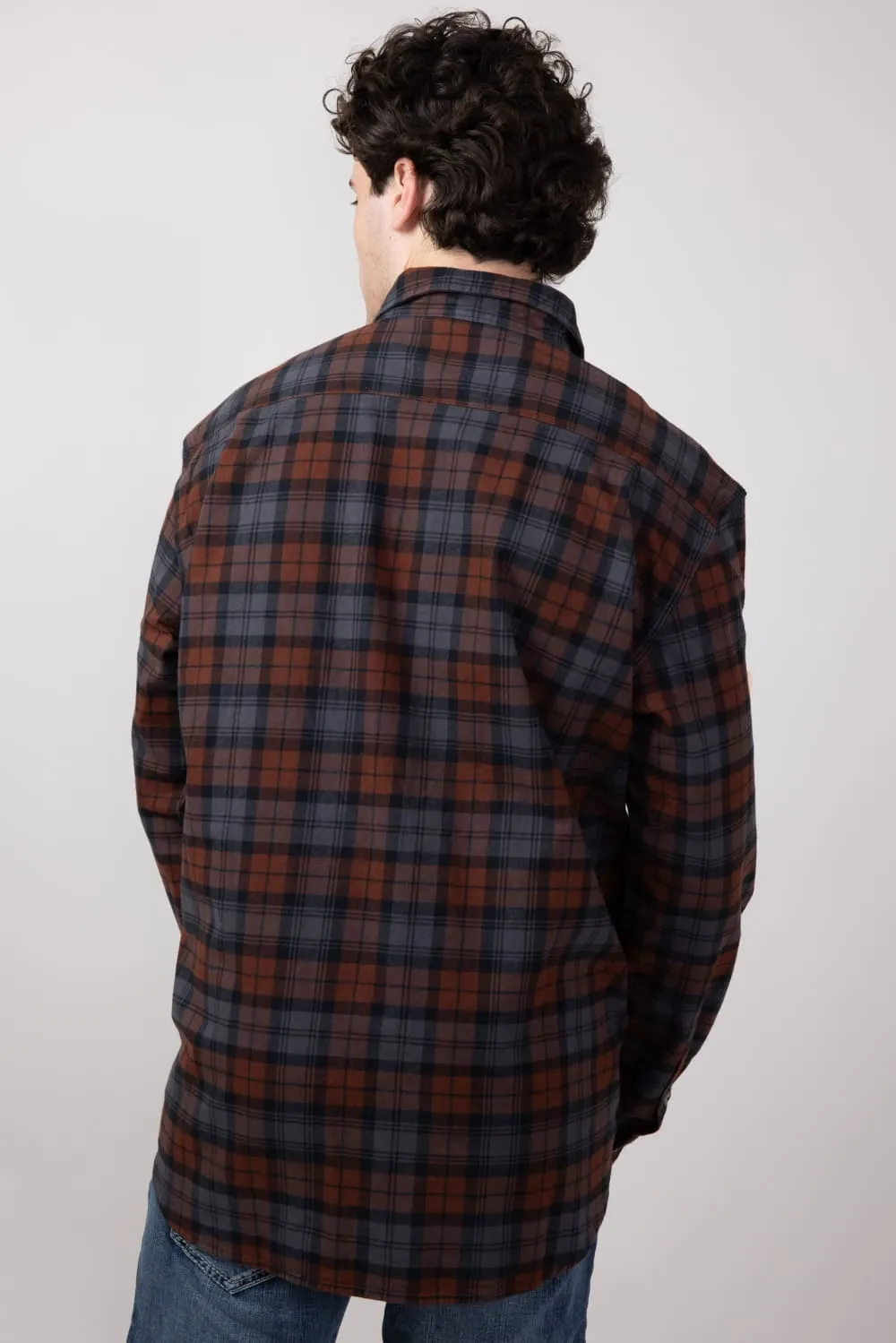 Carhartt Loose Fit Heavyweight Plaid Flannel Shirt for Men in Mocha | 106356-B80-MOCHA