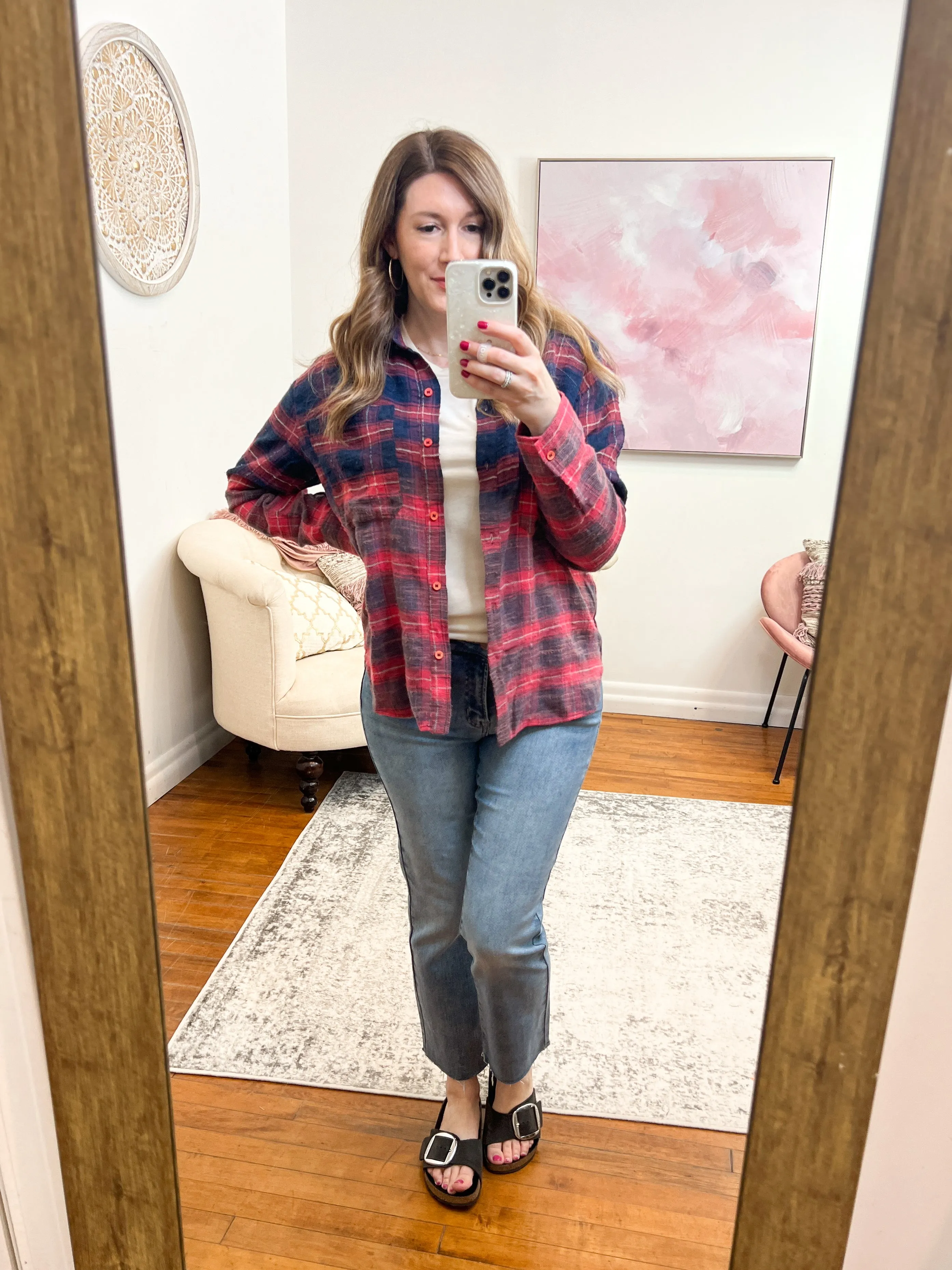 Carly Dip-Dye Plaid Flannel FINAL SALE