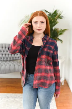 Carly Dip-Dye Plaid Flannel FINAL SALE