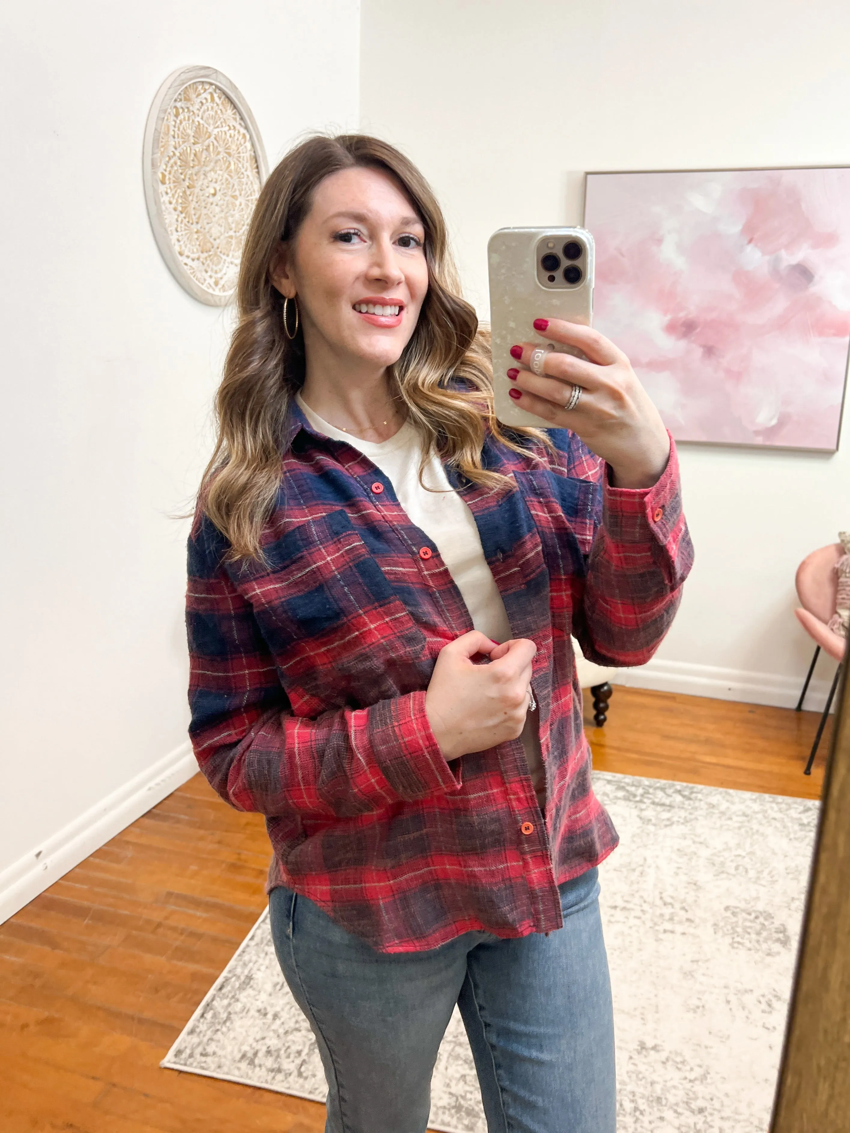 Carly Dip-Dye Plaid Flannel FINAL SALE