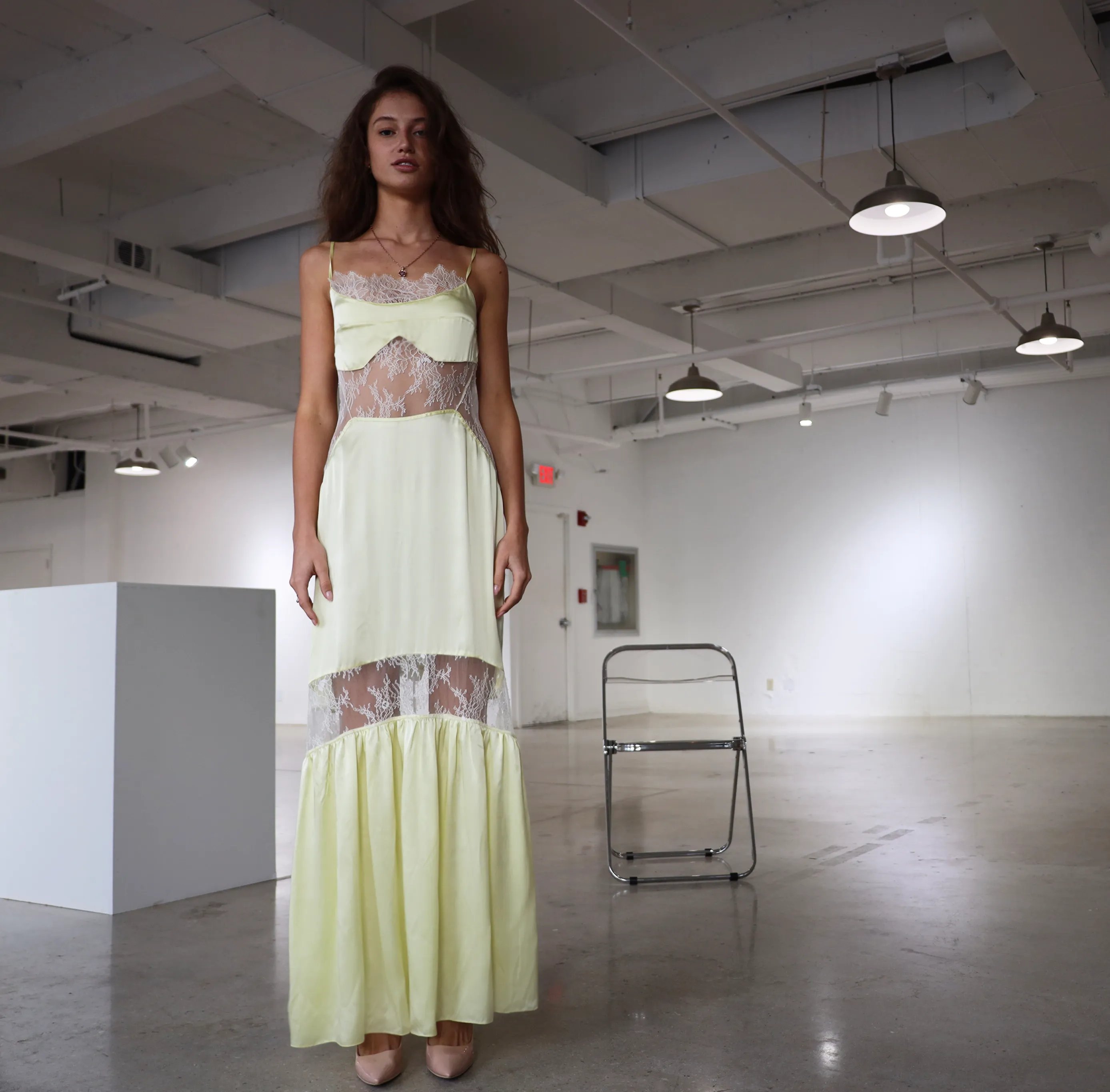Celine Silk and Lace Maxi Dress