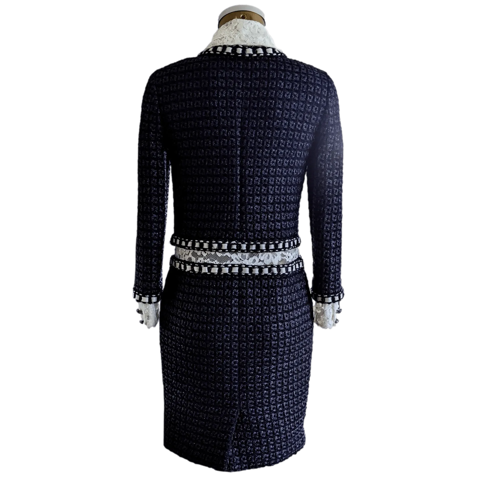 CHANEL 2015/16 METIERS D'ART PARIS - ROME Tweed Lace Dress FR36 $12K, Rare!