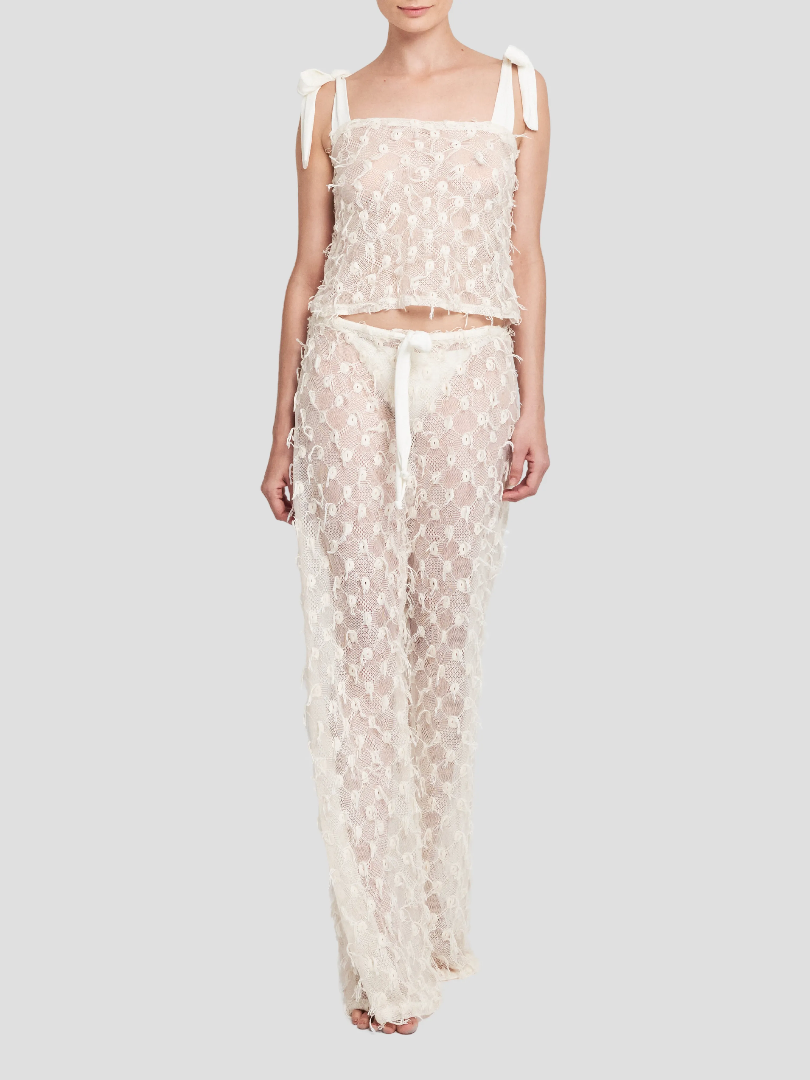 Chantilly Embroidered Cotton Pants