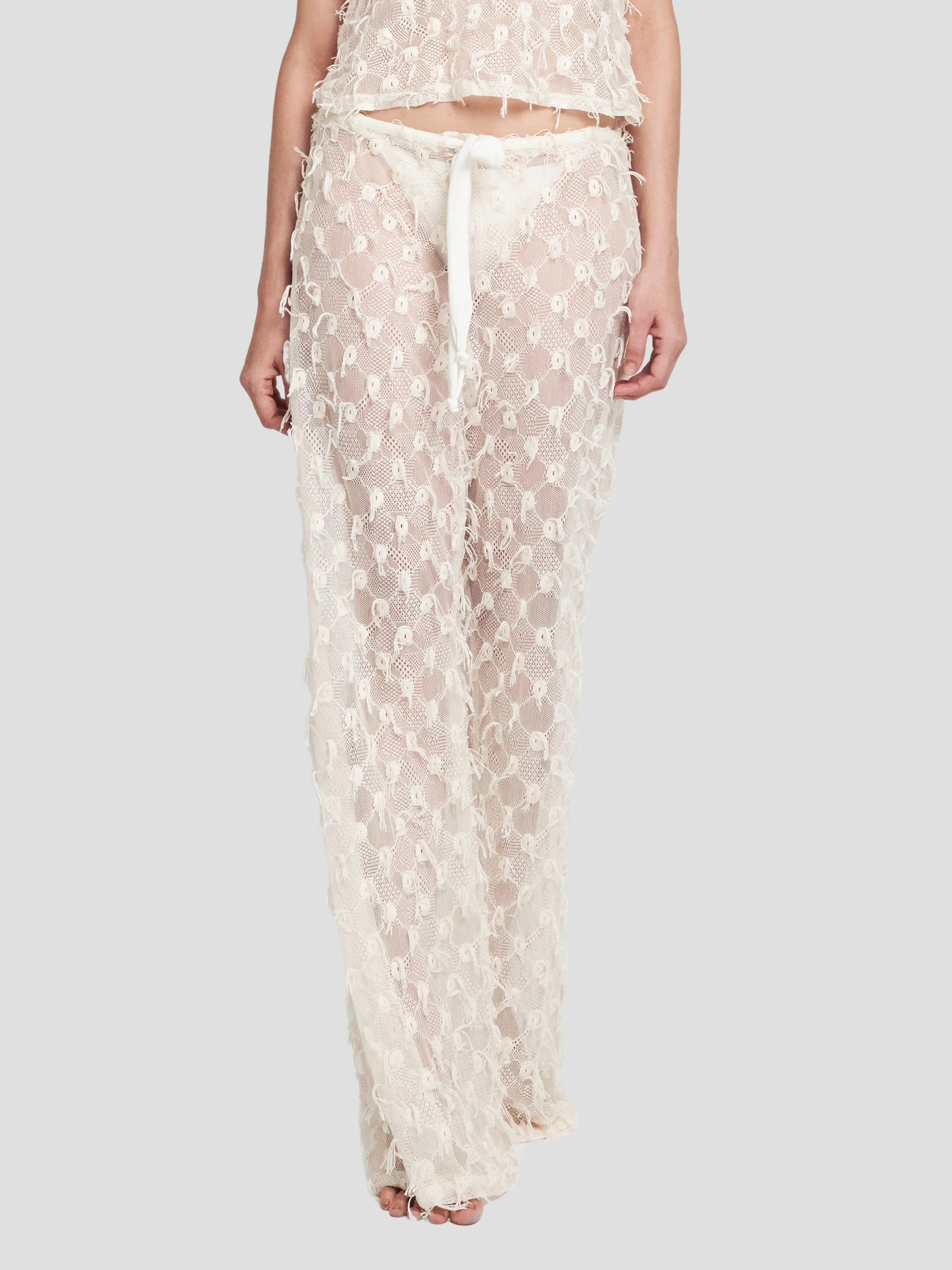 Chantilly Embroidered Cotton Pants