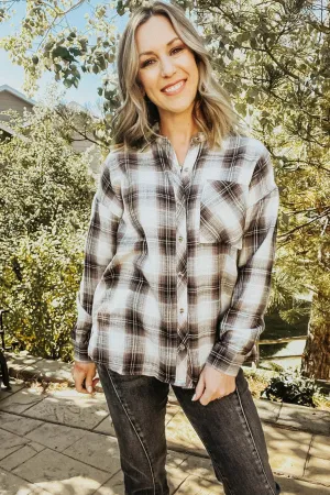 Charcoal Plaid Flannel Shirt