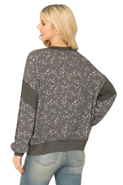 Charcoal Taupe Printed Long Sleeve Top - Pack of 6
