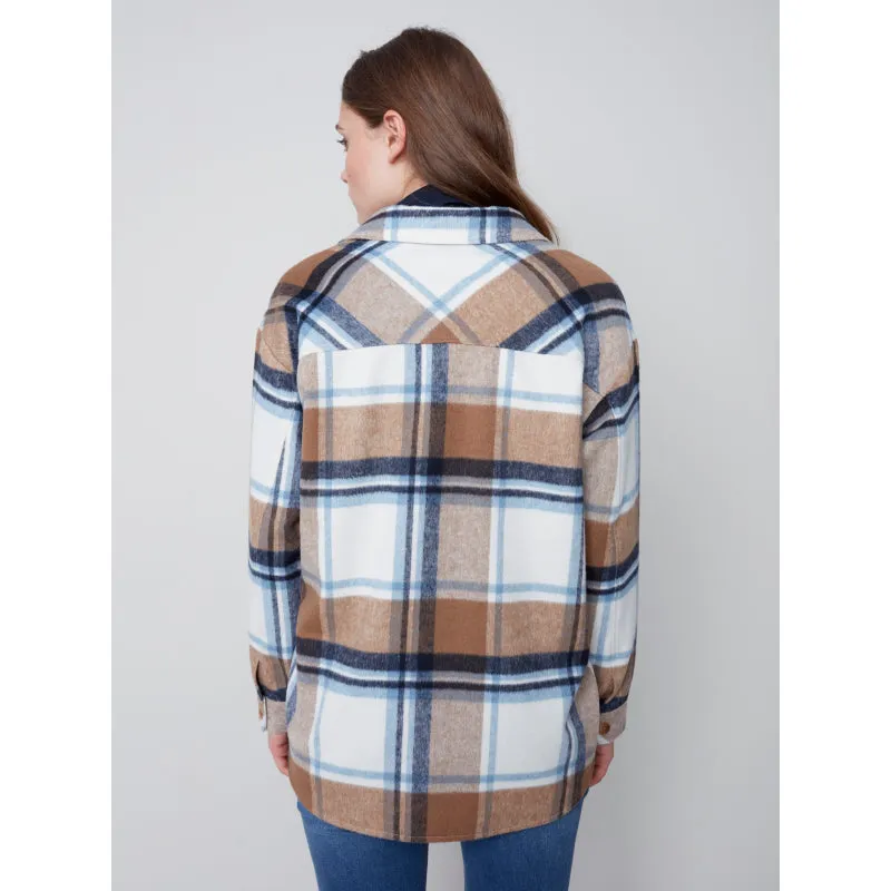 Charlie B Plaid Flannel Shirt Jacket