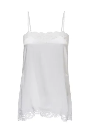 Charlotte Lace Silk Cami White