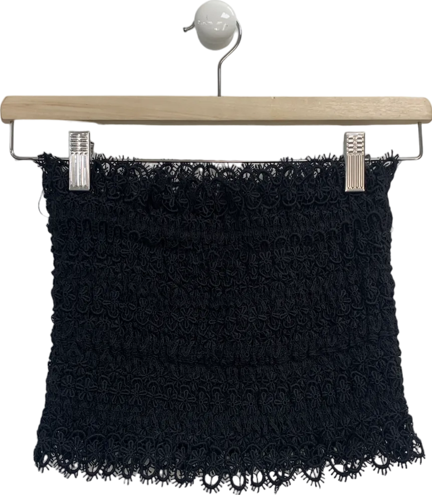 Charo Ruiz Ibiza Wallis Black Top With Lace UK 8
