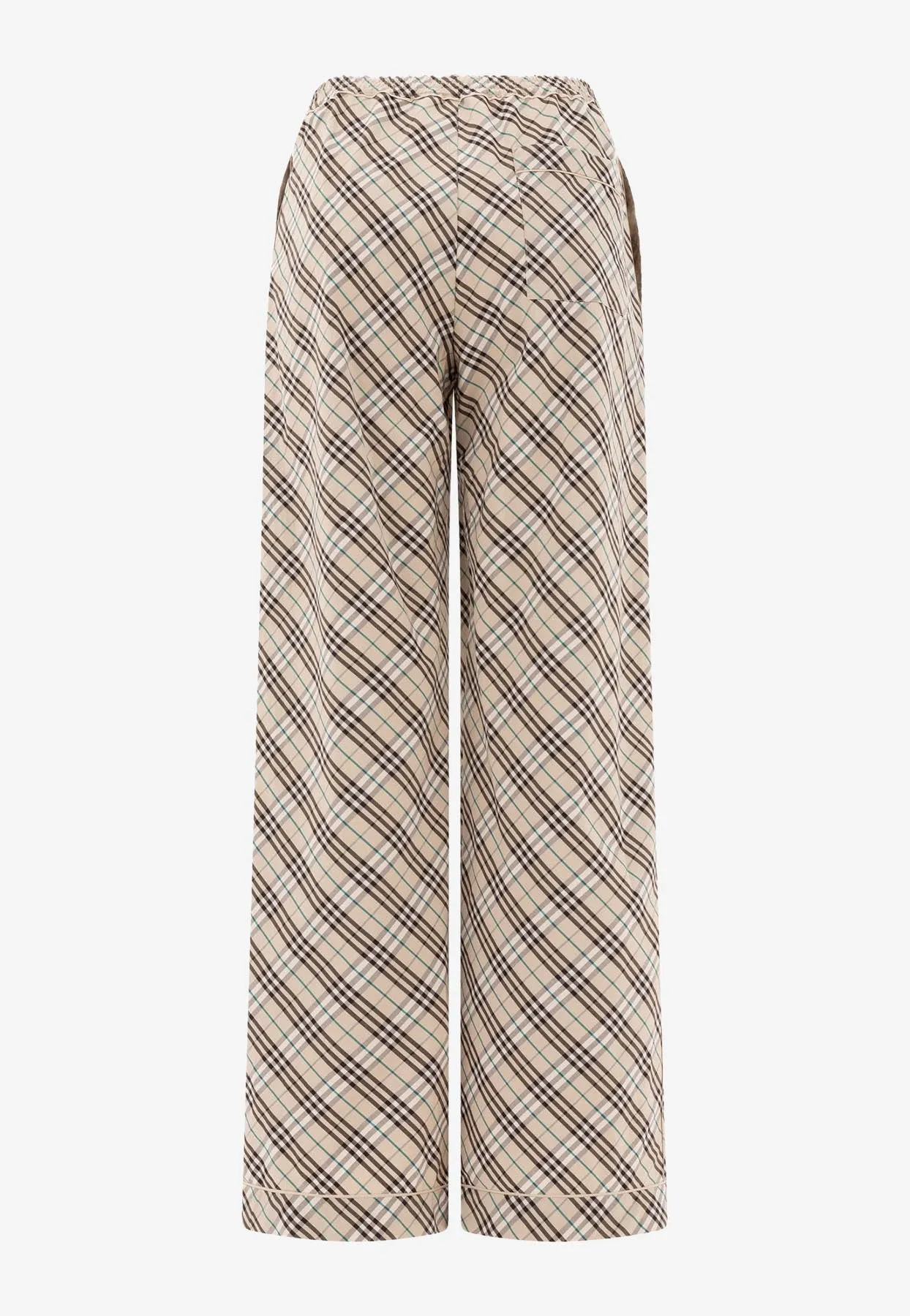 Checked Straight-Leg Pants