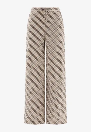 Checked Straight-Leg Pants