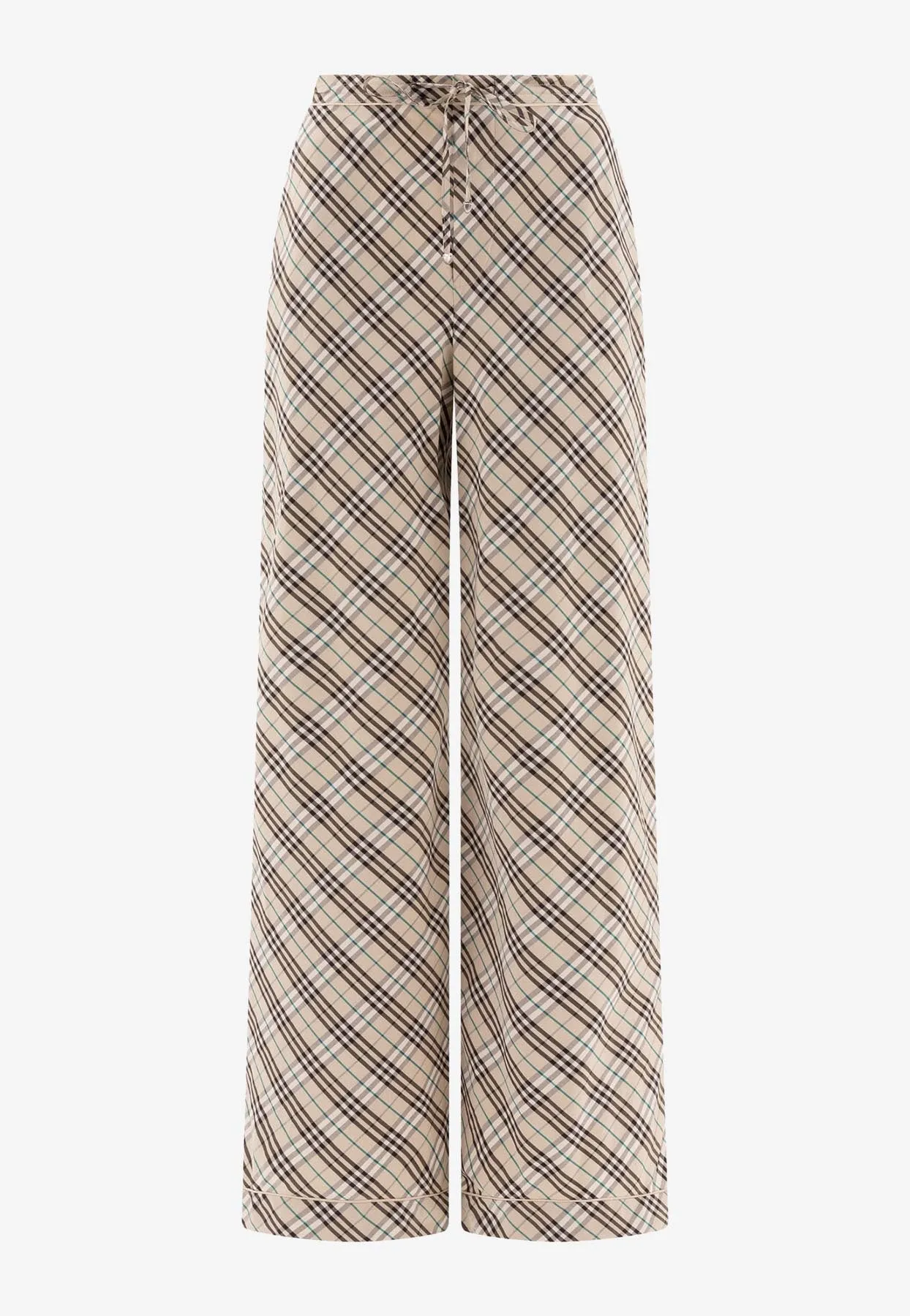 Checked Straight-Leg Pants