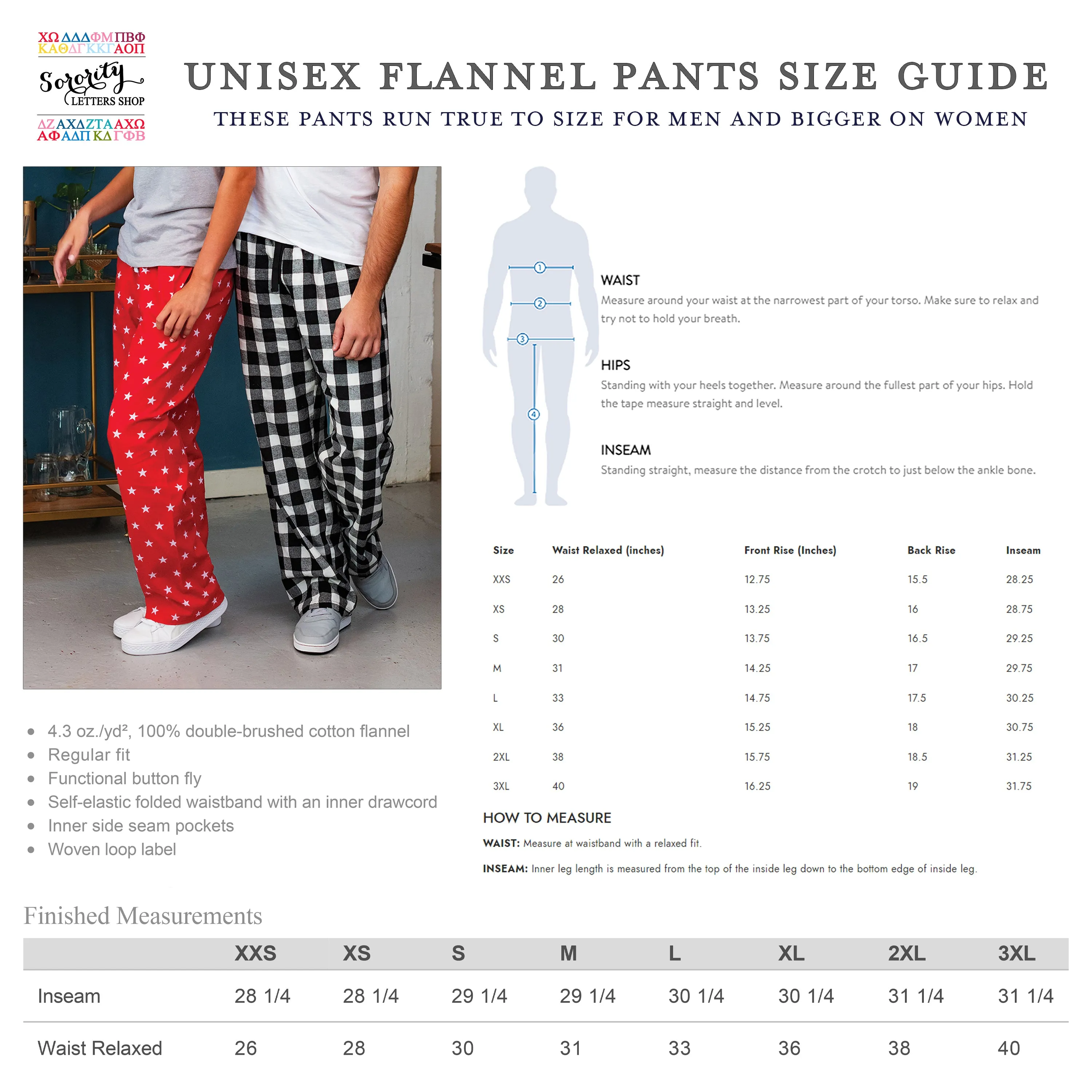 Chi Omega Printed Flannel Pants