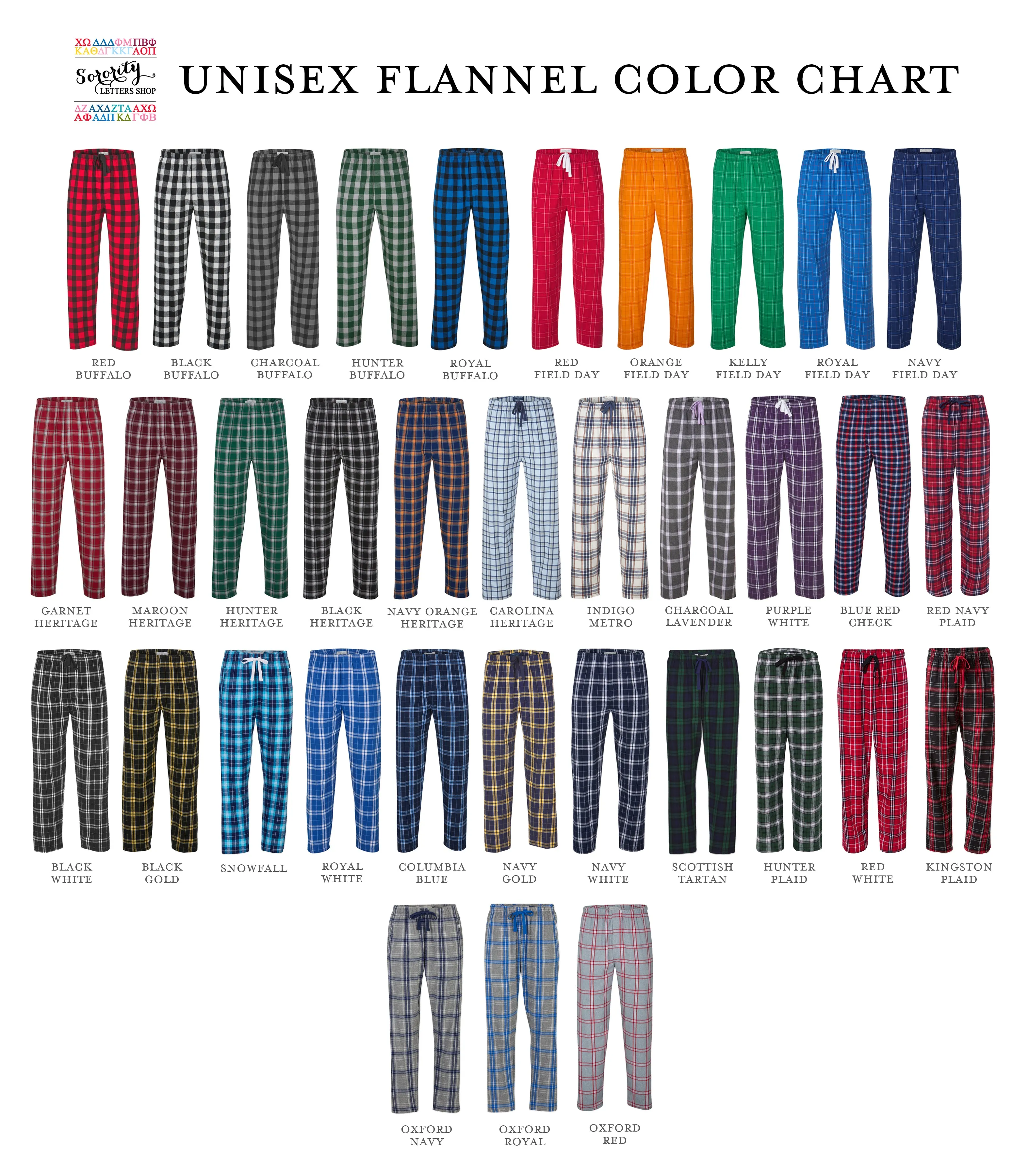 Chi Omega Printed Flannel Pants