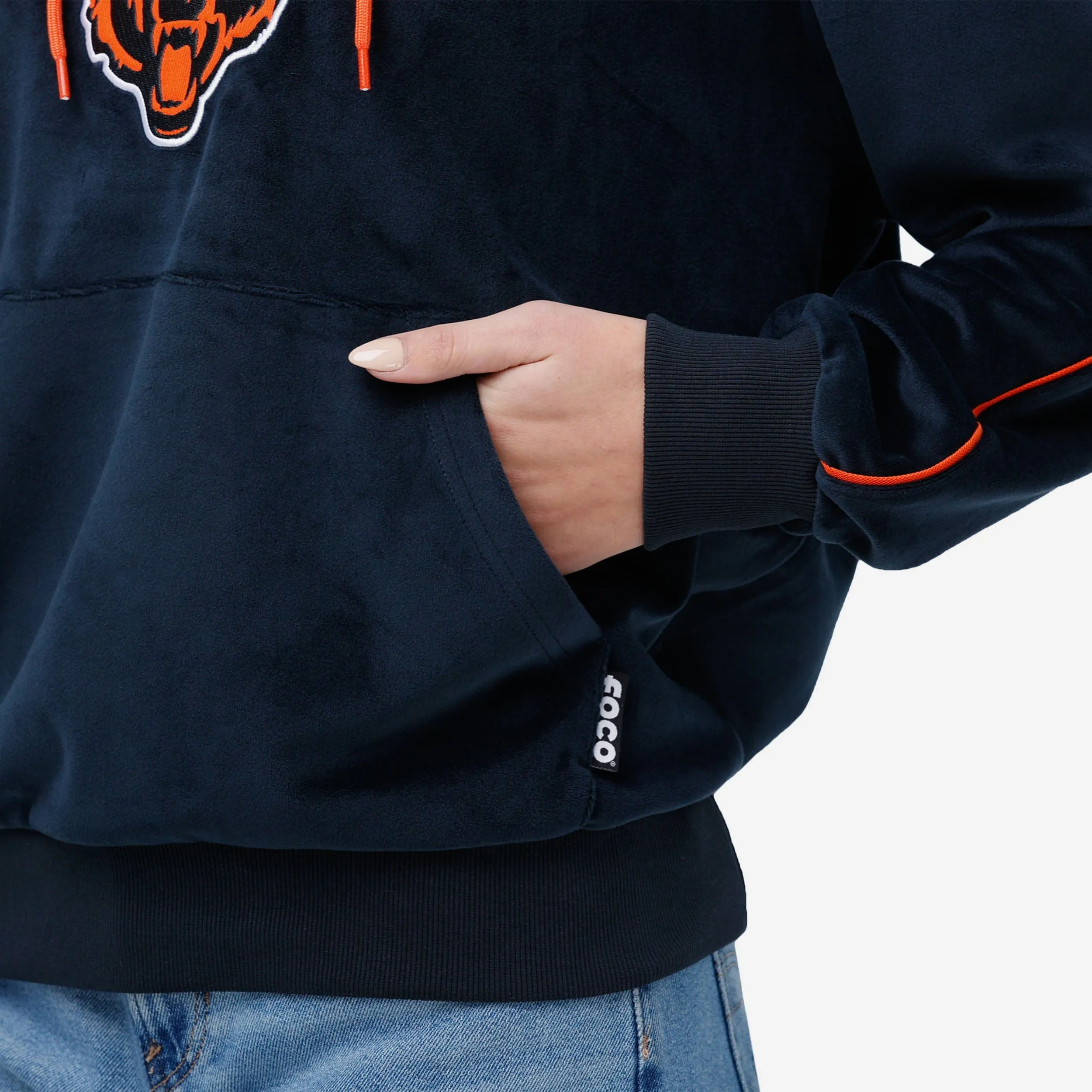 Chicago Bears Womens Velour Hooded Sweatshirt